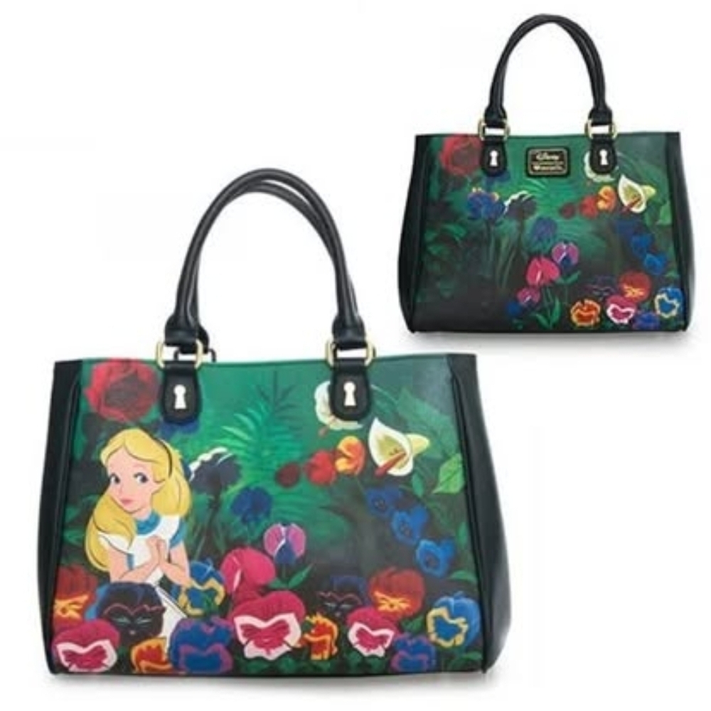 Disney Women's Tote Bag - Black with Colorful Floral Design - Picture 2 of 16
